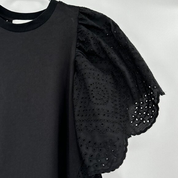 Pomander Place by Tuckernuck Black Eyelet Emi Tee sz S Short Sleeve T-Shirt PO - Picture 2 of 6